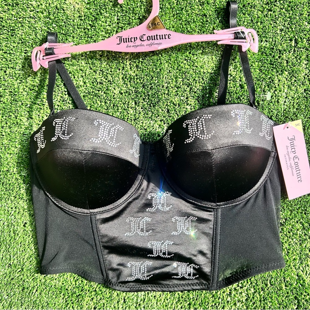 Juicy Couture Bling Black Bustier Top multiple Sizes Available